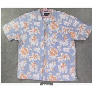 Daniel Cremieux Mens Blue Tropical Shirt XL